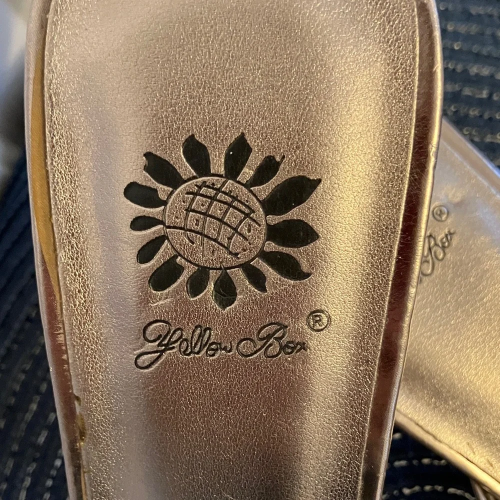 Yellow Box Black Sandals with Silver Studs - Picture 2 of 5